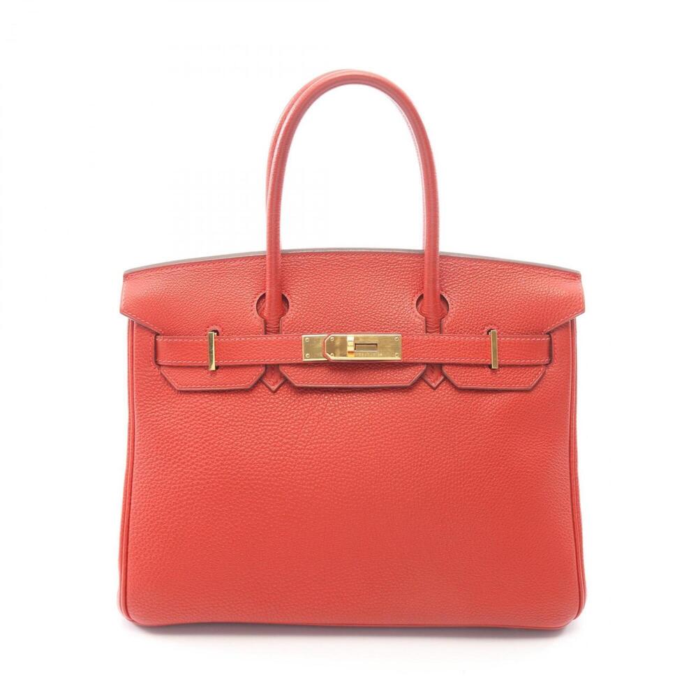 Hermes Birkin 30 Rouge Vif Handbag, Togo Leather, Women's, Red, 027633CC